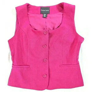 Christian Lacroix‎ 4 Button-down vest sleeveless pink Round  neck Size XS